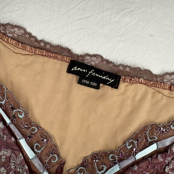 Ann Ferriday Purple and Blue Lace Tie Front Sweetheart Neck Fairy Top - Picture 5 of 7